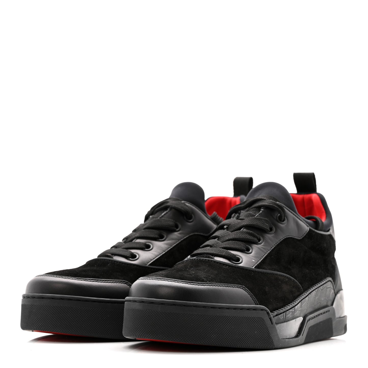 Calfskin Neoprene Veau Velours Mens Aurelien Flat Sneakers 40.5 Black