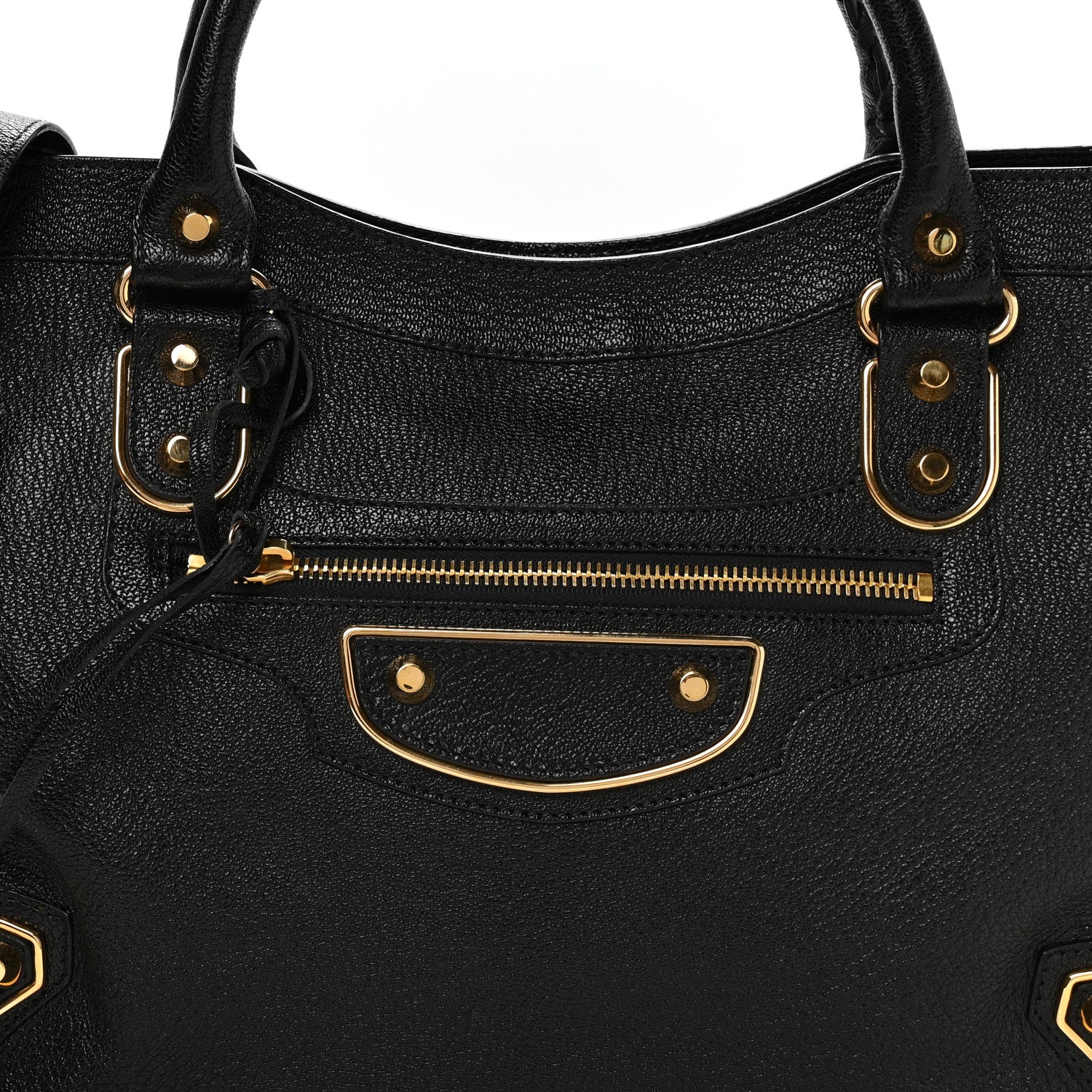 Balenciaga Chevre Gold Metallic Edge Hardware City Black 9 of 11