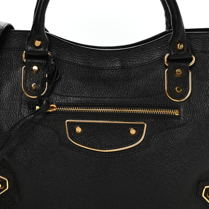 Balenciaga Chevre Gold Metallic Edge Hardware City Black 9 of 11