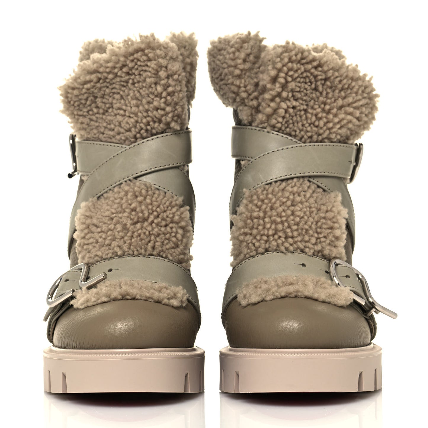 Calfskin Shearling Pole Chic 70 Booties 35 Champignon