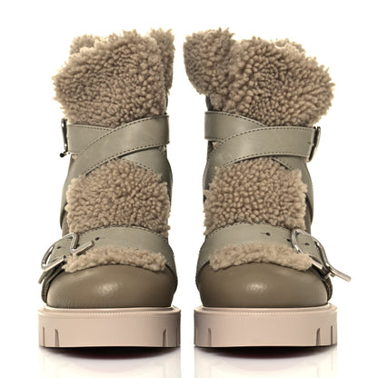 Christian Louboutin Calfskin Shearling Pole Chic 70 Booties 35 Champignon 2 of 7
