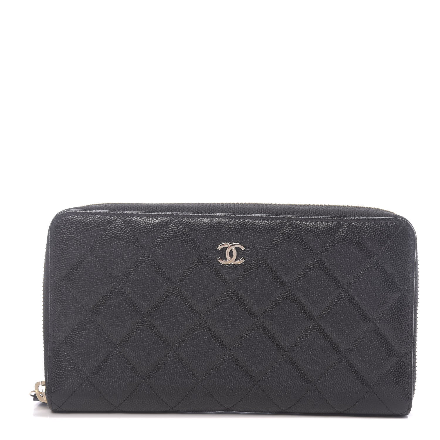 Chanel Caviar Quilted Large Gusset Zip Around Wallet Black 1 of 8