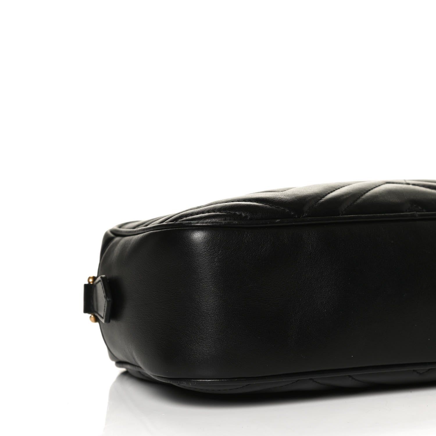 Gucci Calfskin Matelasse Small GG Marmont Chain Shoulder Bag Black 10 of 15