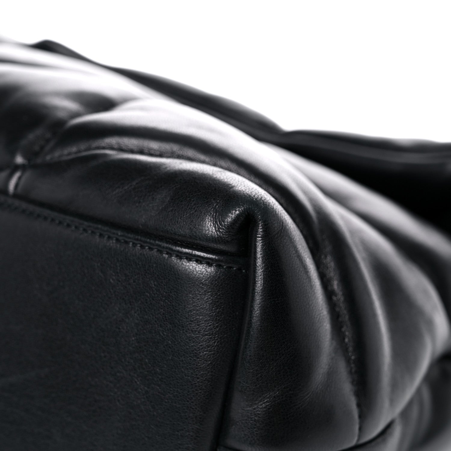 Saint Laurent Lambskin Quilted Medium Loulou Puffer Monogram Chain Satchel Black 9 of 16
