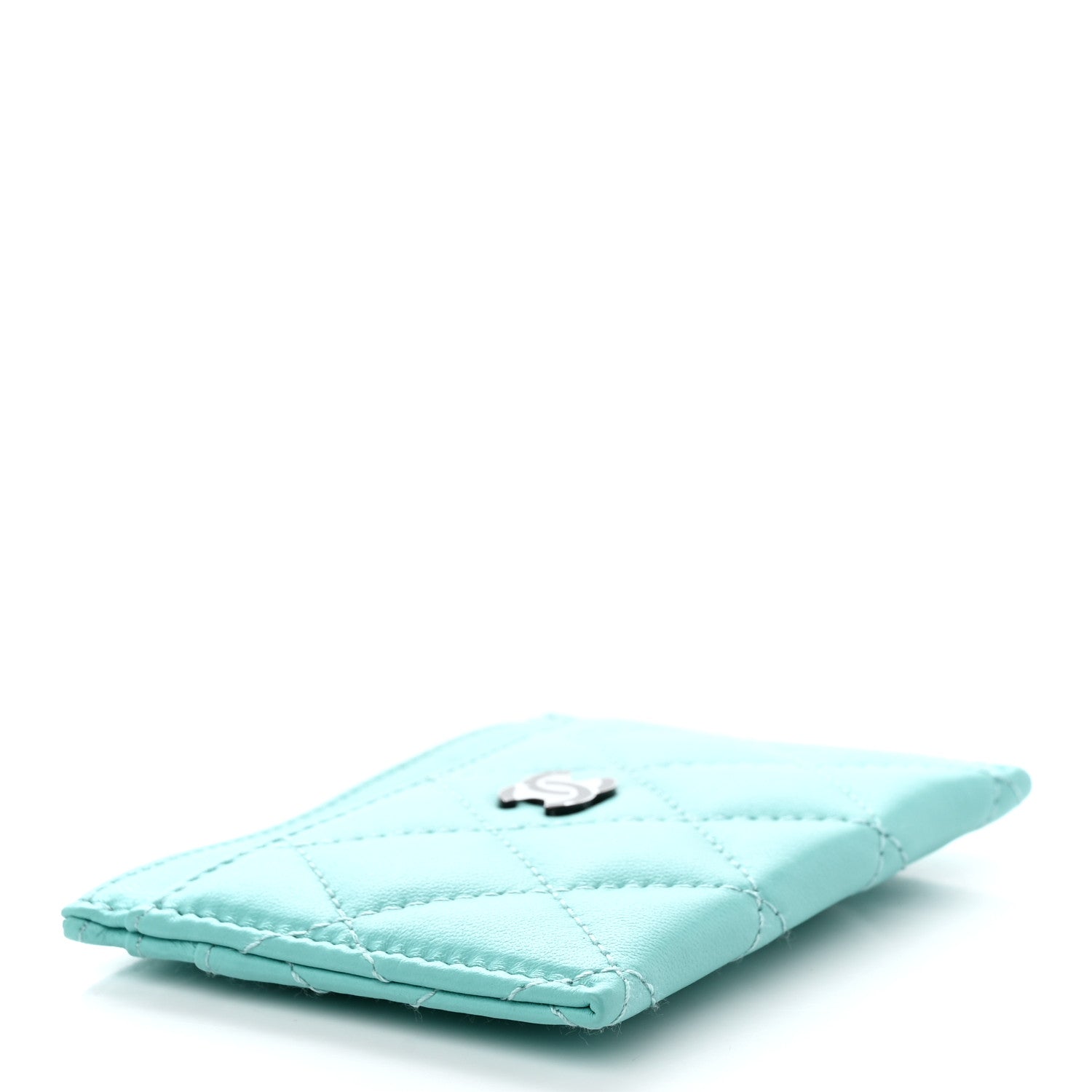 Chanel Lambskin Quilted Card Holder Turquoise 4 of 9