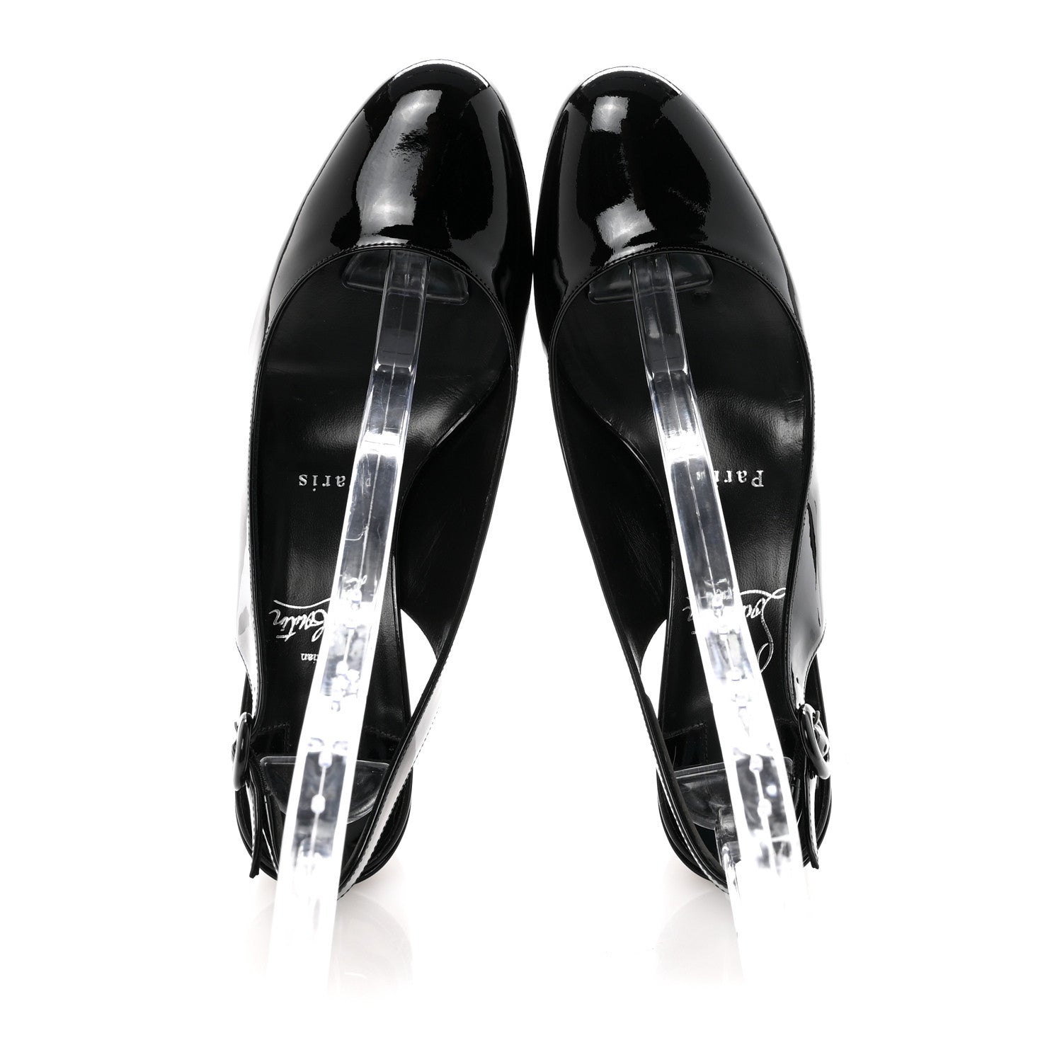 Christian Louboutin Patent So Jane Sling 55 Pump 38.5 Black 2 of 9