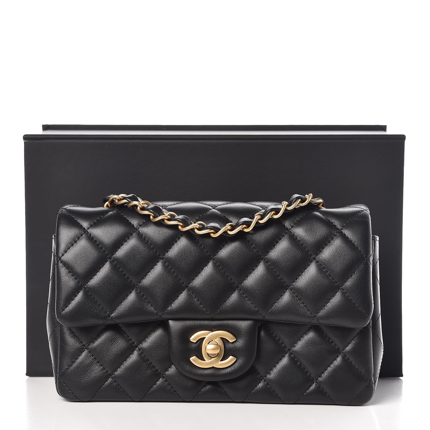 Chanel Lambskin Quilted Mini Rectangular Flap Black 10 of 10