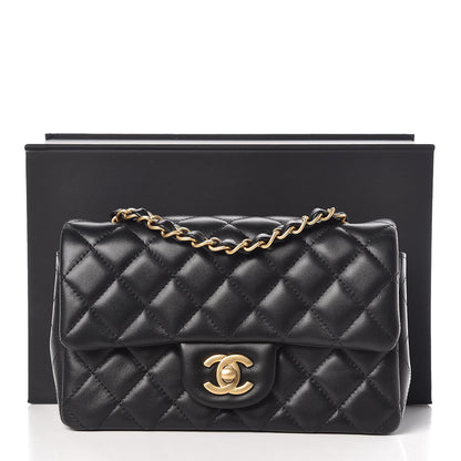Chanel Lambskin Quilted Mini Rectangular Flap Black 10 of 10