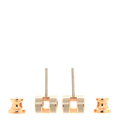 Hermes Rose Gold Lacquered Mini Pop H Earrings Marron Glace 3 of 6