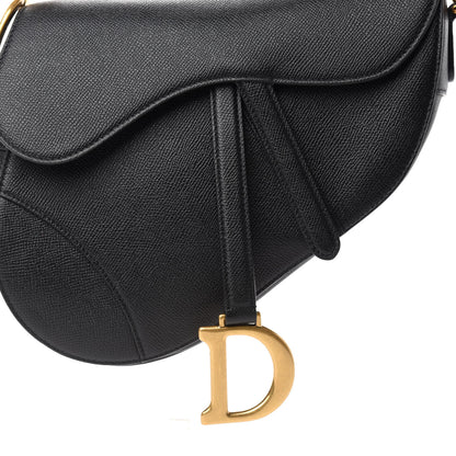 Christian Dior Grained Calfskin Saddle Bag Black 10 of 10