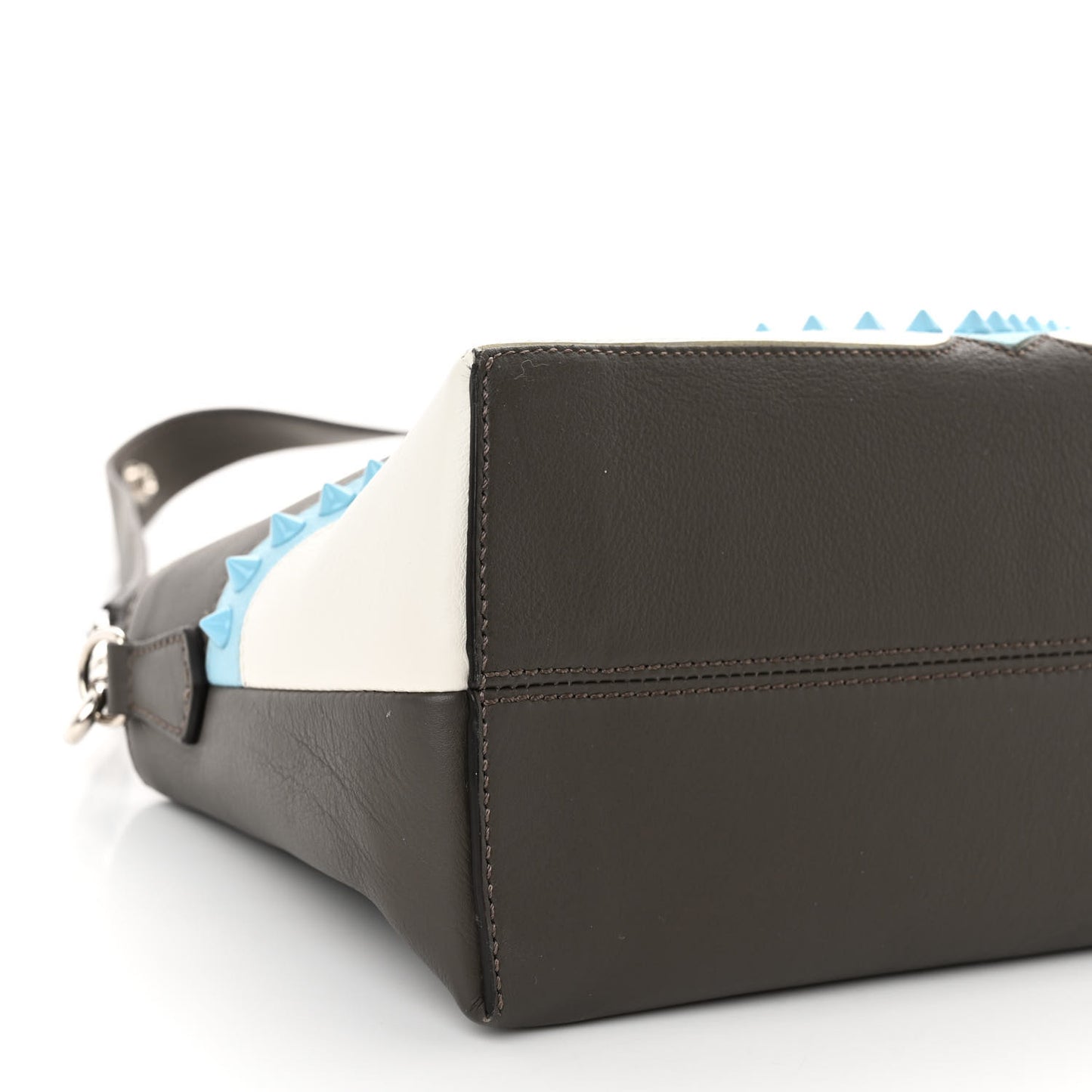 Vitello Dolce Monster Eyes Inlay Studded Medium By The Way Boston Bag Carbone White Multicolor