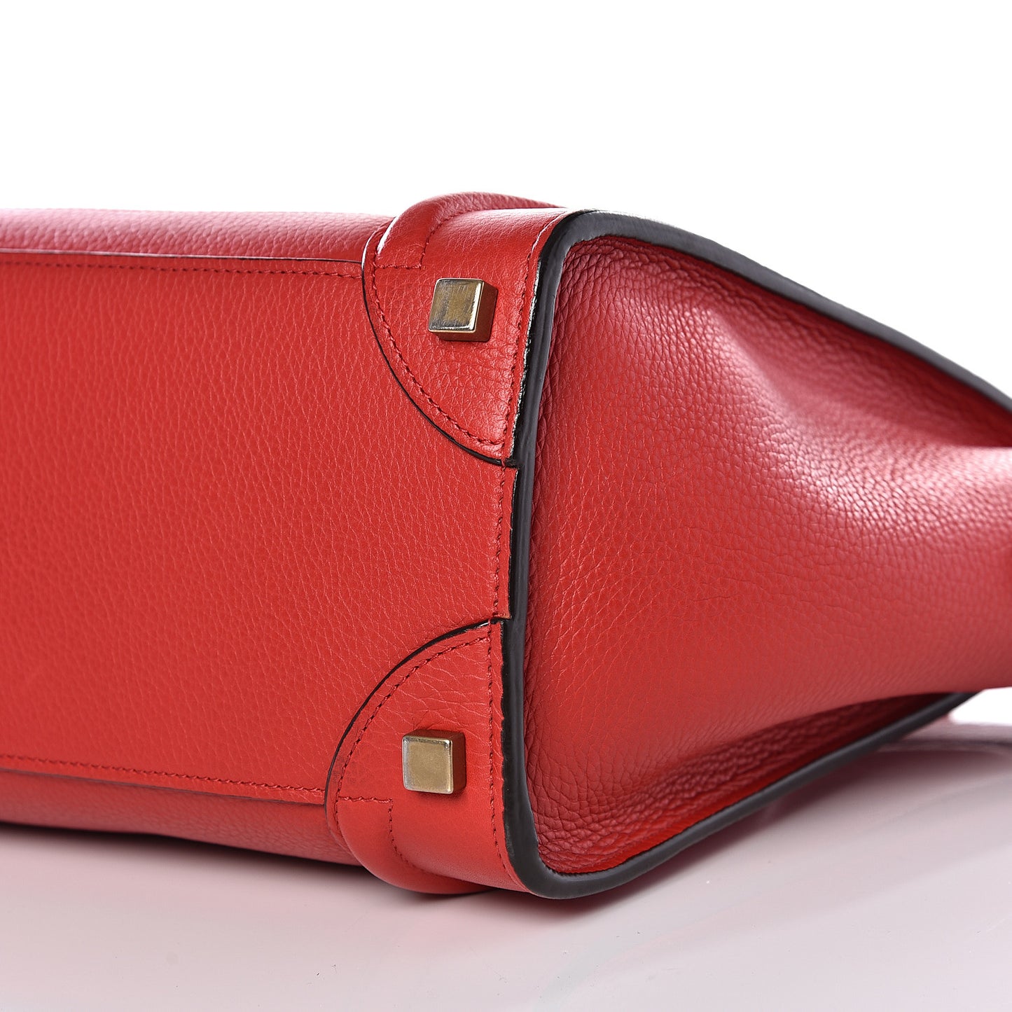 Drummed Calfskin Micro Luggage Coquelicot