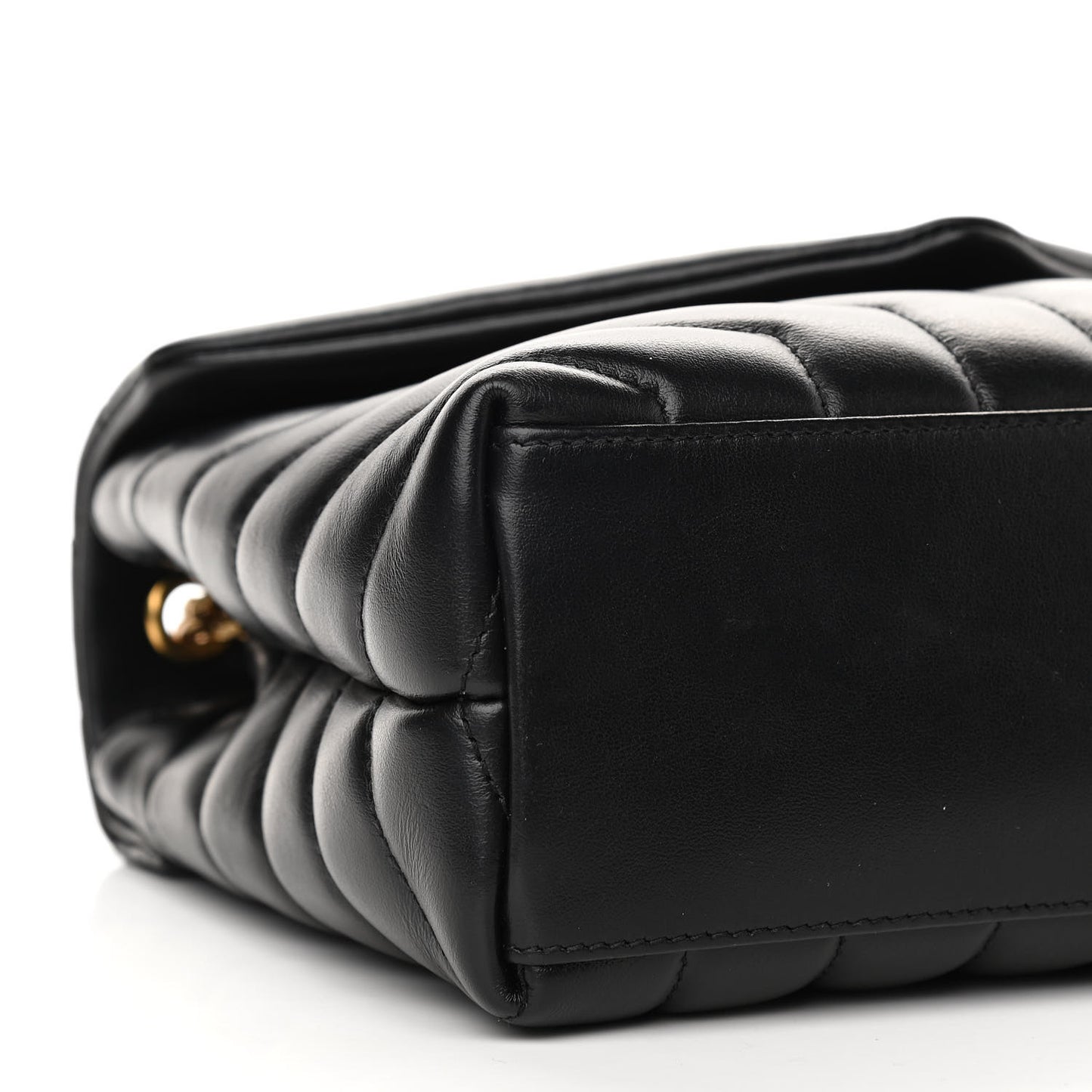 Calfskin Y Quilted Monogram Small Loulou Chain Satchel Black