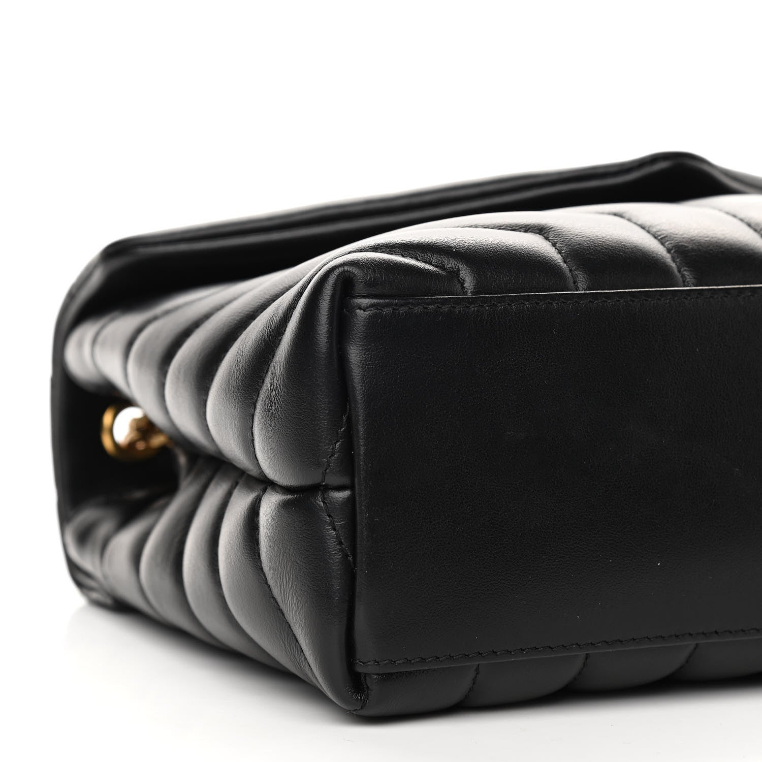 Saint Laurent Calfskin Y Quilted Monogram Small Loulou Chain Satchel Black 9 of 13