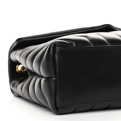 Saint Laurent Calfskin Y Quilted Monogram Small Loulou Chain Satchel Black 9 of 13