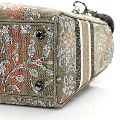 Christian Dior Metallic Canvas Embroidered Floral Medium Lady D-Lite Multicolor 10 of 13