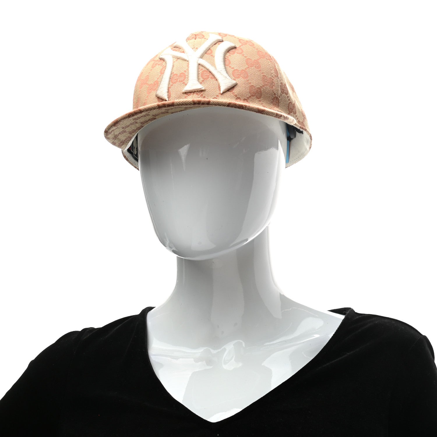 Gucci X MLB Monogram NY Yankees Baseball Hat 57-61 Beige Ruggine 2 of 8