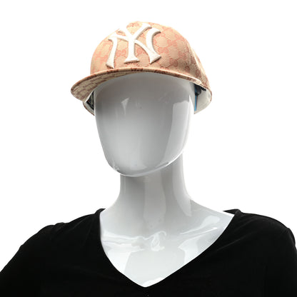 Gucci X MLB Monogram NY Yankees Baseball Hat 57-61 Beige Ruggine 2 of 8