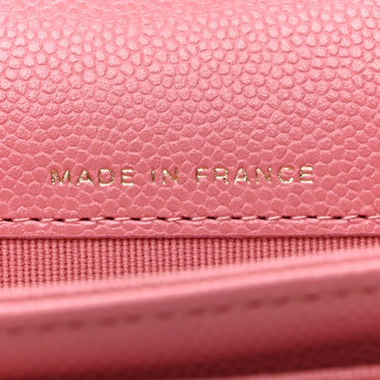 Chanel Caviar Quilted Flap Card Holder Wallet Pink 7 of 8