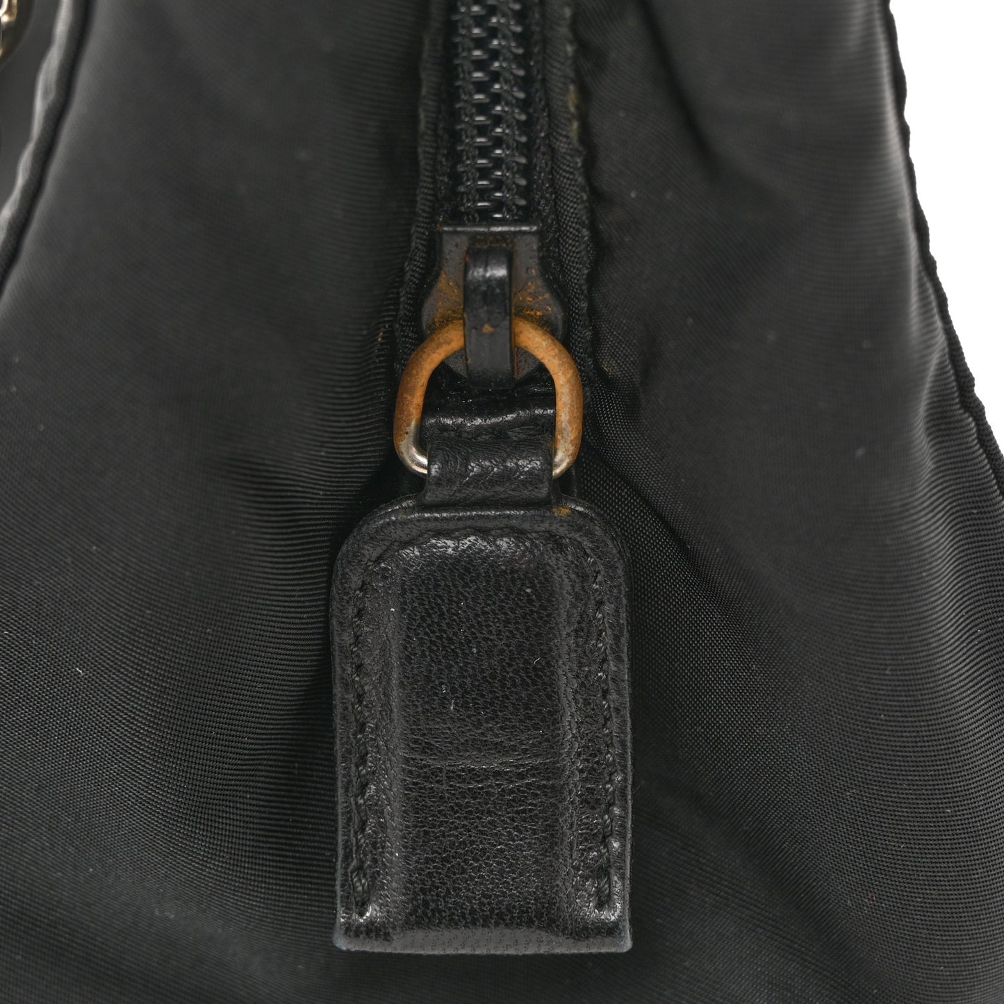 Tessuto Nylon Acciaio Chain Shoulder Bag Black