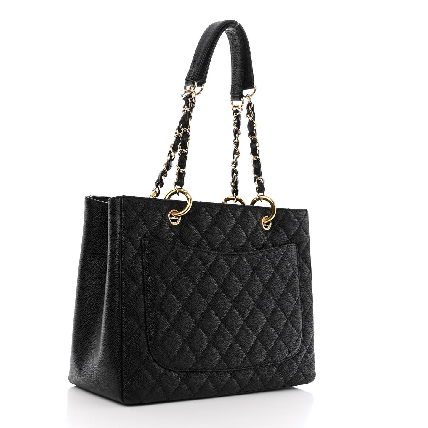 Caviar Quilted Grand Shopping Tote GST Black