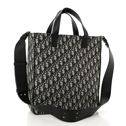 Christian Dior Oblique Saddle Tote Beige Black 3 of 11