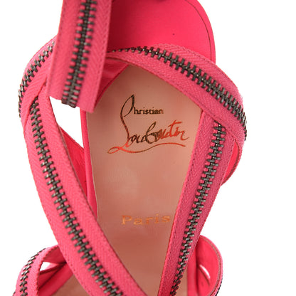 Christian Louboutin Fabric Rodita Zipper Platform Sandals 39.5 Pink 9 of 10