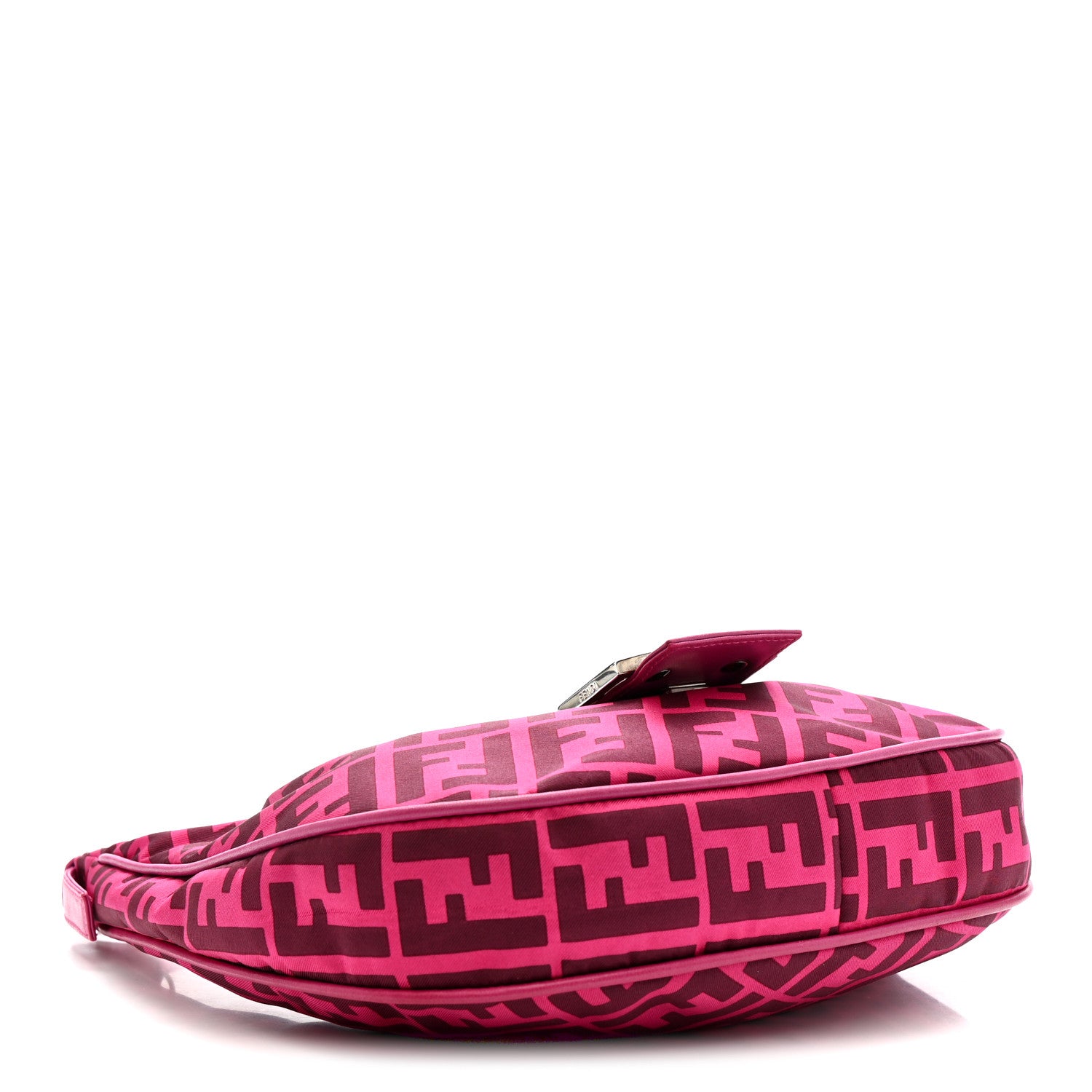 Fendi Nylon Half Moon Baguette Pink 4 of 10