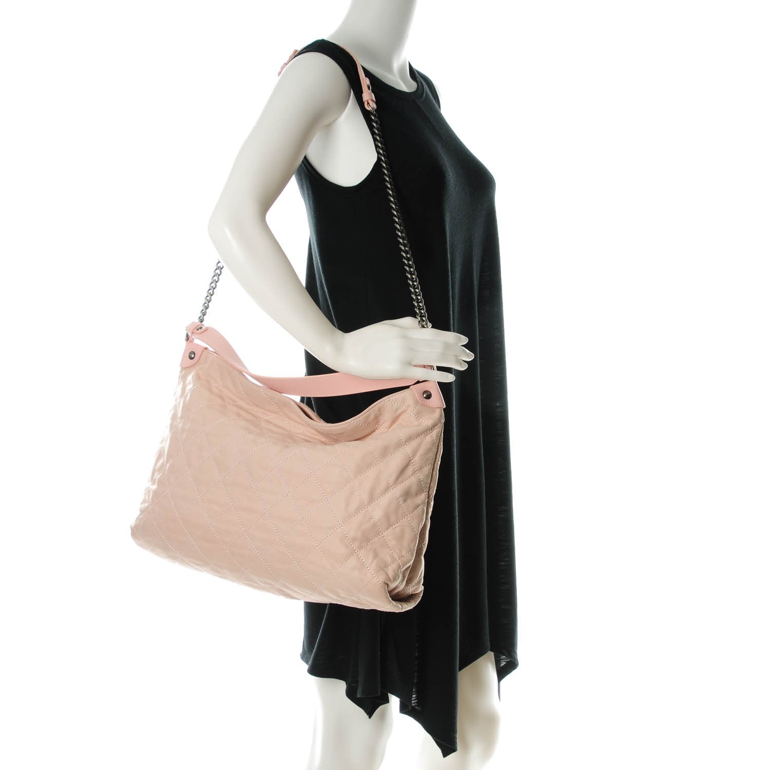 Chanel Iridescent Calfskin Quilted Coco Daily Hobo Rose Clair 2 of 7