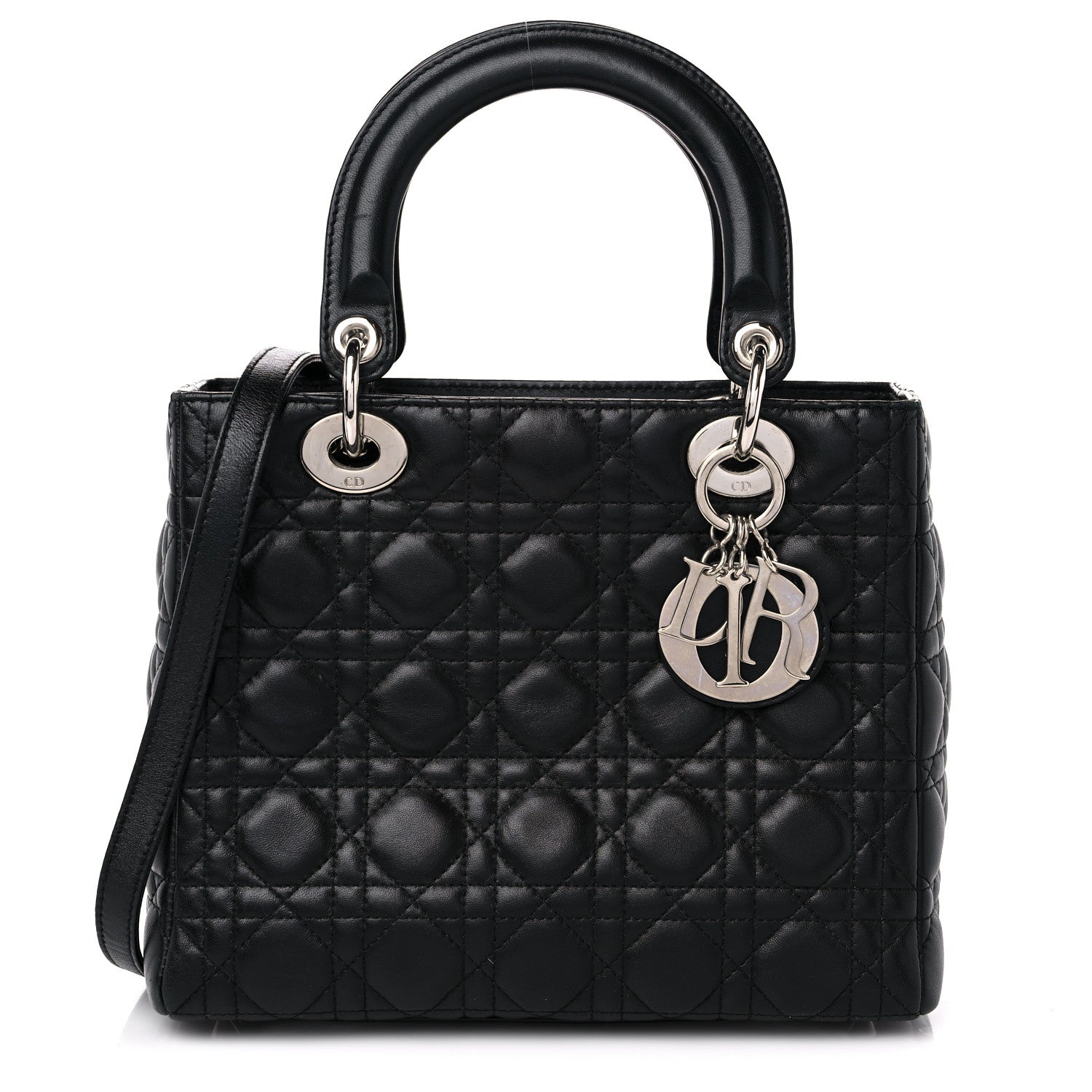 Christian Dior Lambskin Cannage Medium Lady Dior Black 1 of 16
