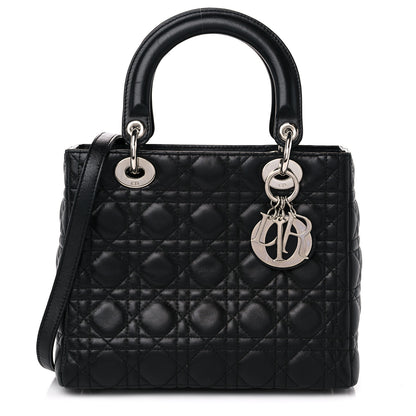 Christian Dior Lambskin Cannage Medium Lady Dior Black 1 of 16