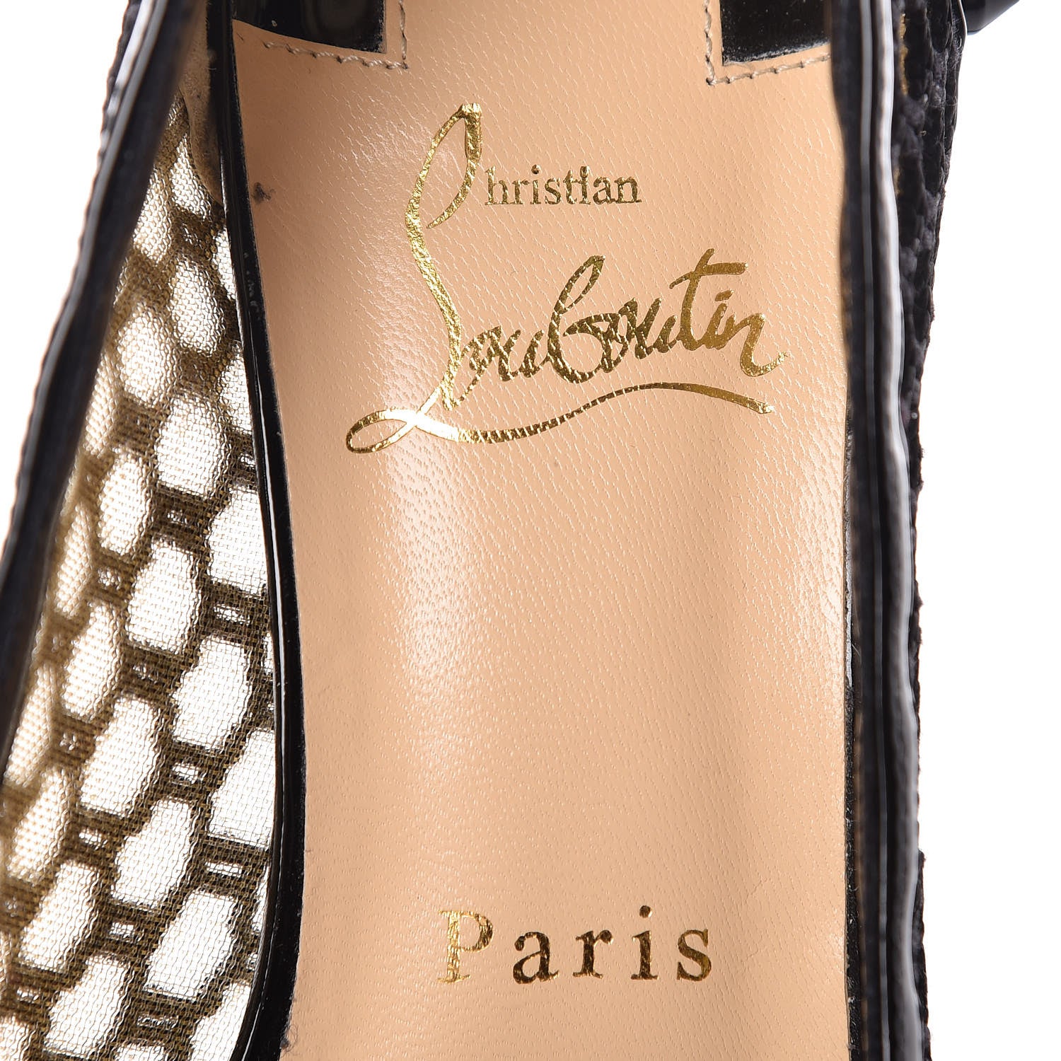 Christian Louboutin Fishnet Mesh Suede Guni 55 Spiked Pumps 37 Black 8 of 12
