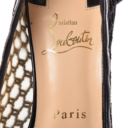 Christian Louboutin Fishnet Mesh Suede Guni 55 Spiked Pumps 37 Black 8 of 12