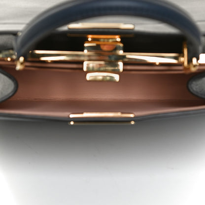 Fendi Vitello Seta Nappa Bi-Color Small Peekaboo I SEE U Satchel Midnight Light Rose Sand 4 of 11