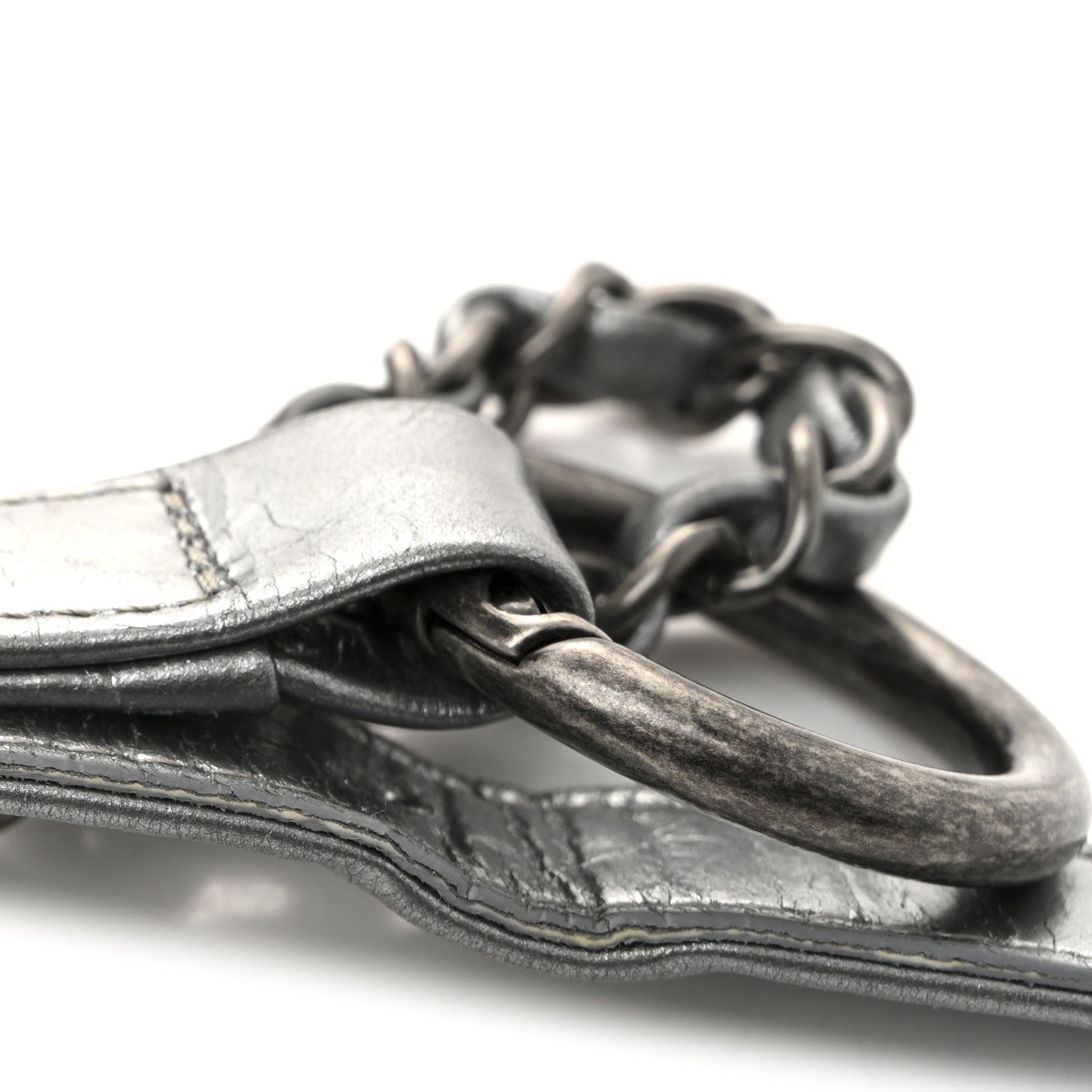 Chanel Metallic Crumpled Calfskin Chain 20s Signe Waist Bag Silver