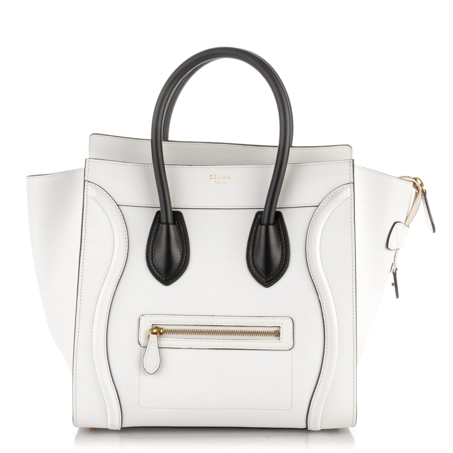 Smooth Calfskin Mini Luggage White Black