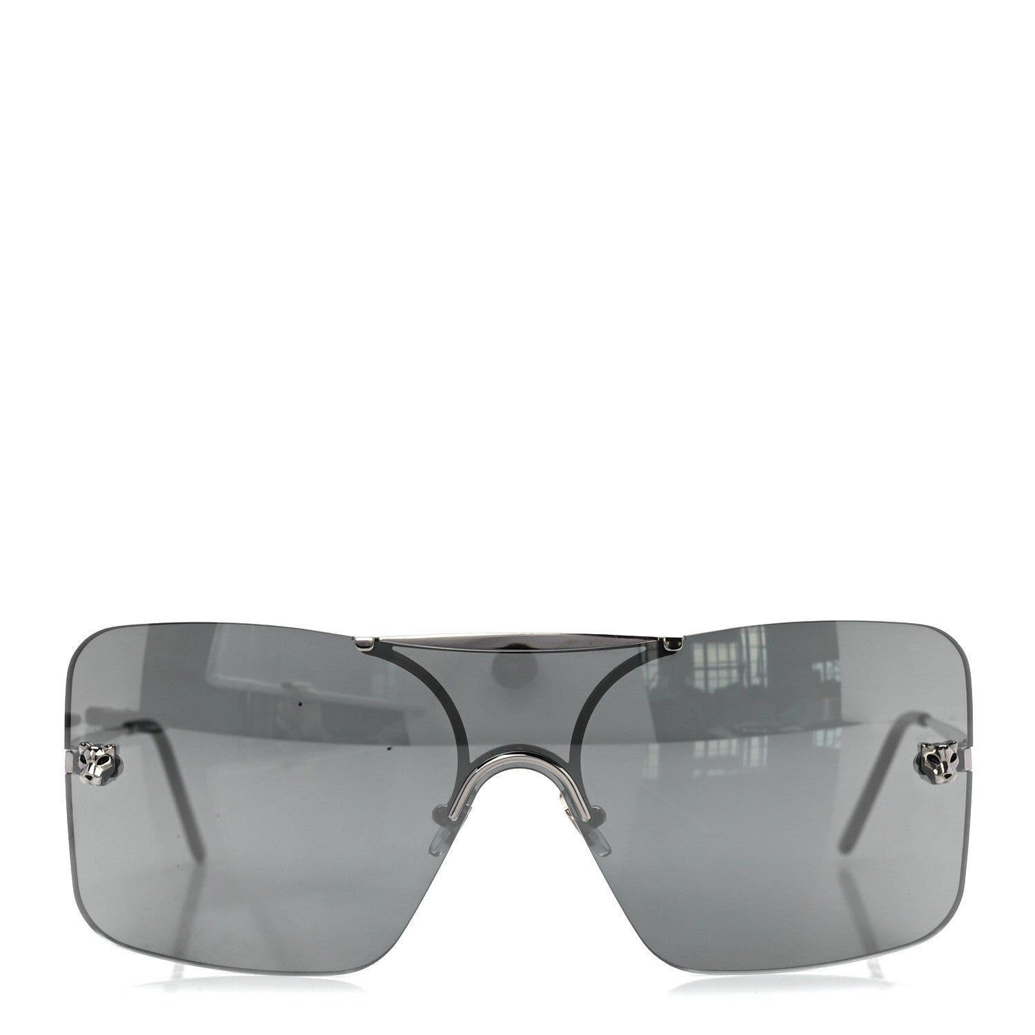 Cartier Panthere De Cartier Shield Sunglasses Silver 2 of 7