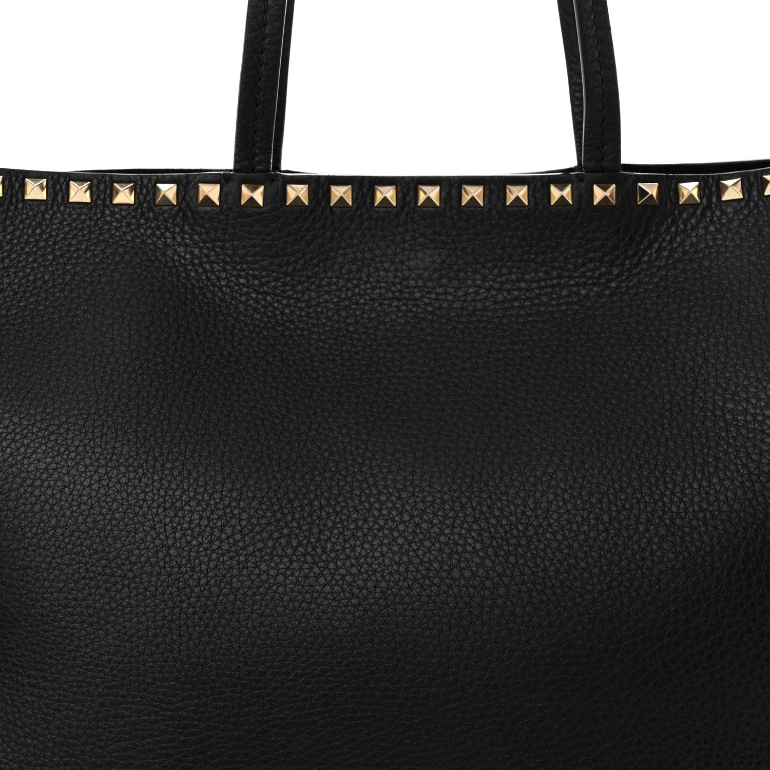 Valentino Garavani Grained Calfskin Rockstud Shoulder Tote Black 7 of 10