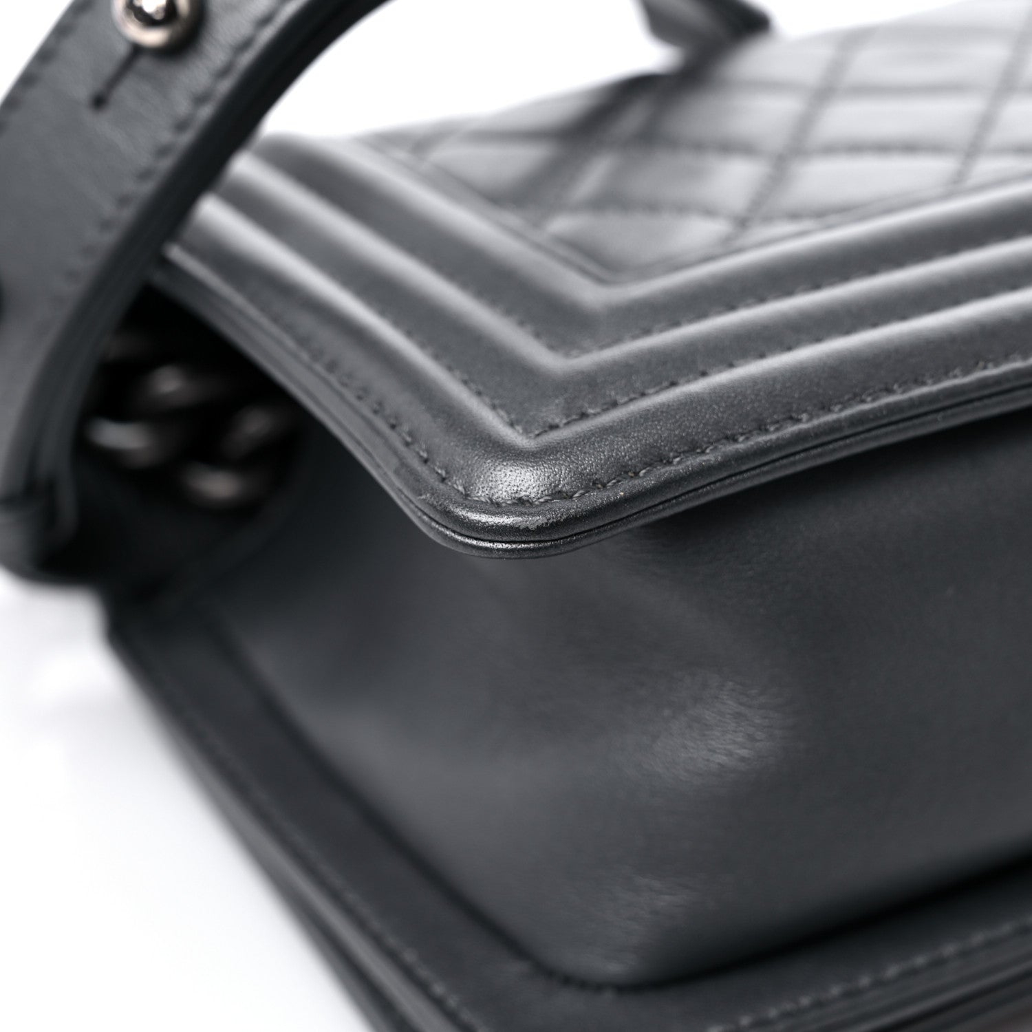 Chanel Lambskin Quilted Small Boy Flap Dark Grey 14 of 14