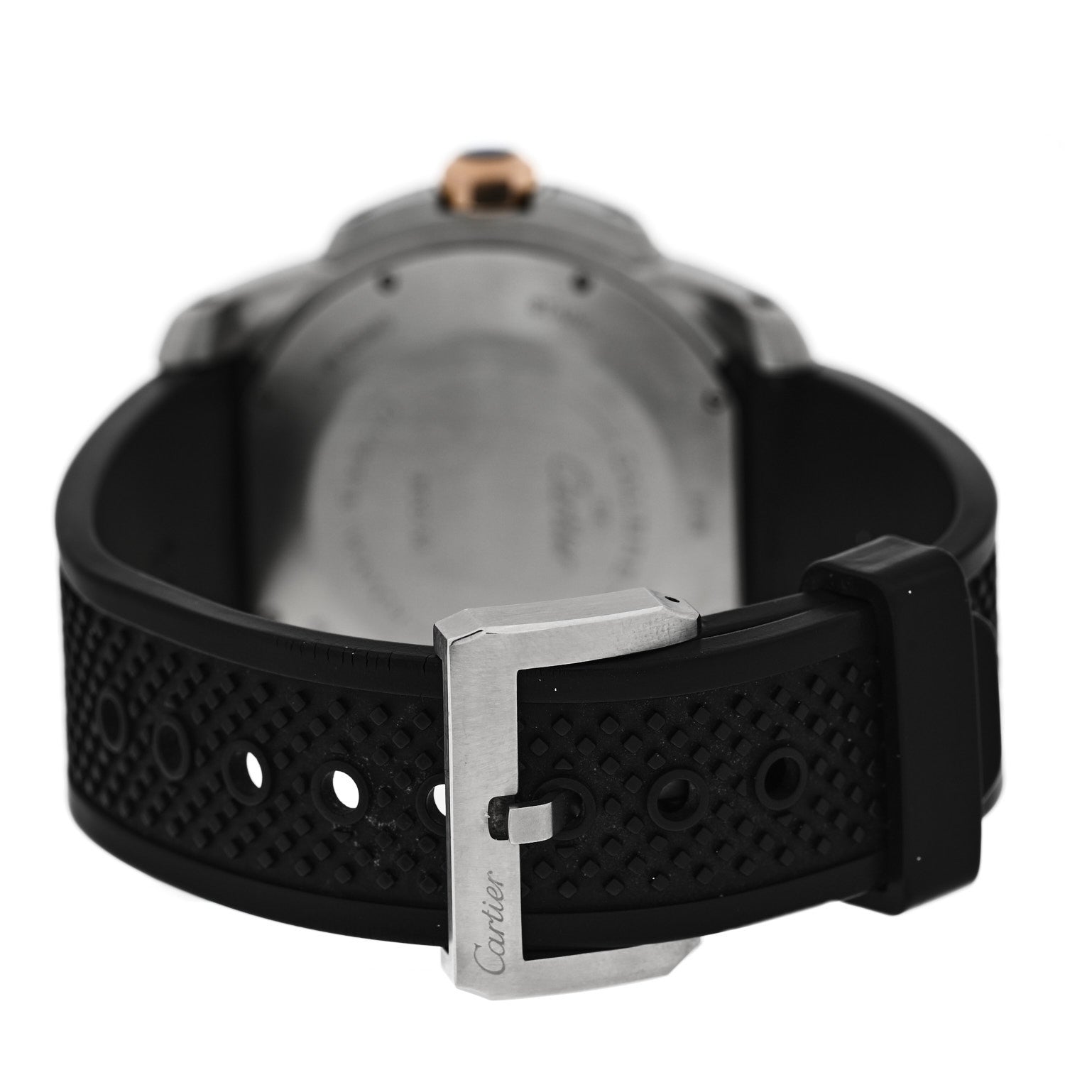 Cartier Stainless Steel 18K Pink Gold Rubber 42mm Calibre de Cartier Diver Automatic Watch Black 3 of 5
