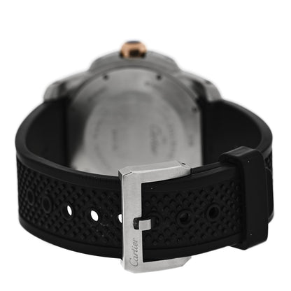 Cartier Stainless Steel 18K Pink Gold Rubber 42mm Calibre de Cartier Diver Automatic Watch Black 3 of 5
