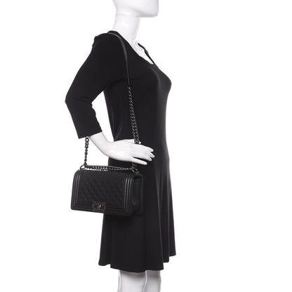Chanel Calfskin Quilted Medium Boy Flap Black 2 of 12