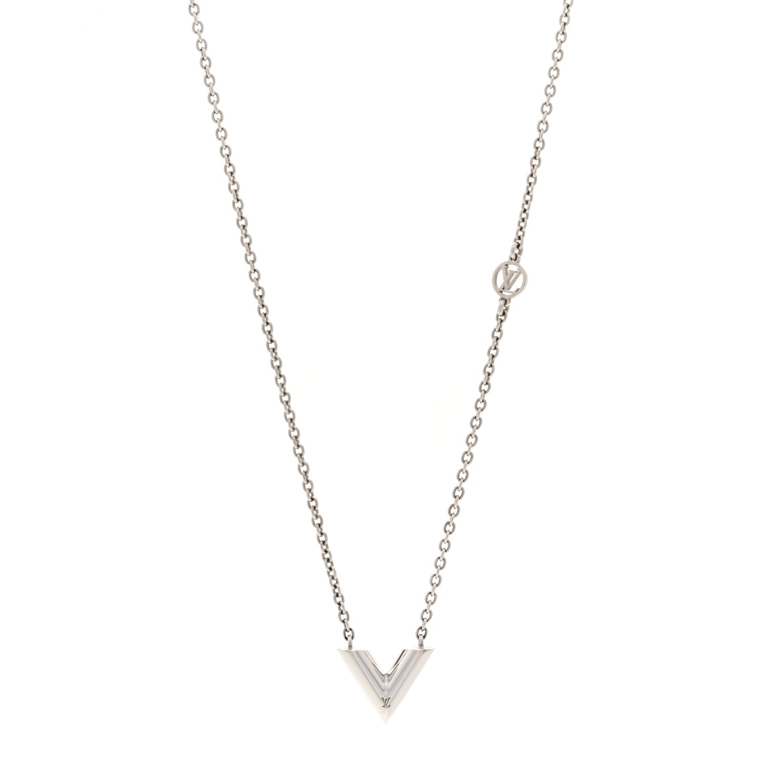 Louis Vuitton Metal Essential V Supple Necklace Silver 1 of 4