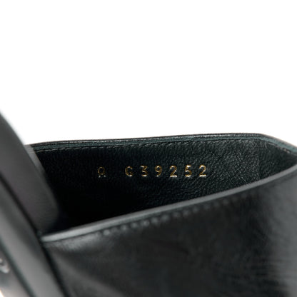 Chanel Shiny Goatskin Pearl Mule Sandals 38 Black 9 of 10