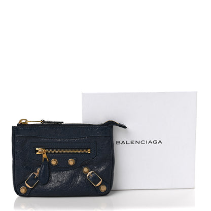 Balenciaga Agneau Giant 12 Gold Hardware M Porte-Monnaie Coin Purse Bleu Obscur 7 of 7