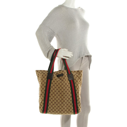 Gucci GG Monogram Medium Web Handle Vertical Tote Dark Brown 2 of 7