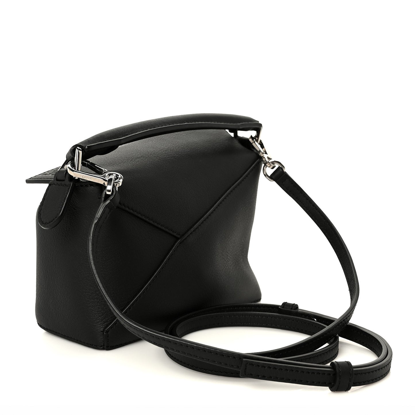 Calfskin Mini Puzzle Edge Bag Black