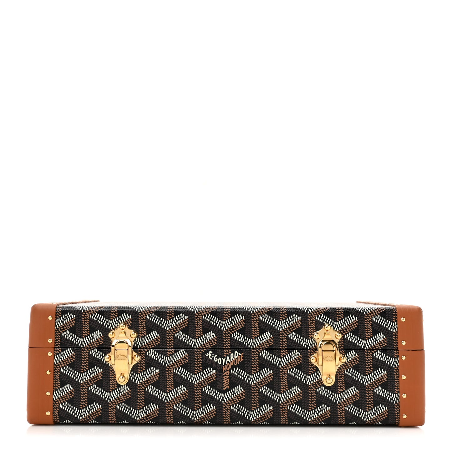 Goyardine Vendome Jewelry Case Black Gold