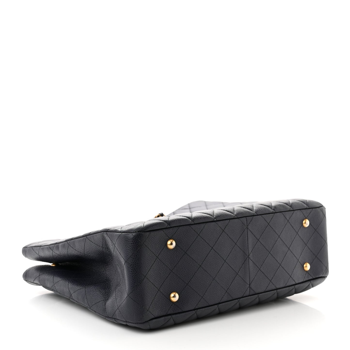 Caviar Quilted Large CC Shopping Tote Navy