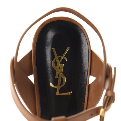 Saint Laurent Calfskin Tribute 105 Platform Sandals 42 Caramel 7 of 10